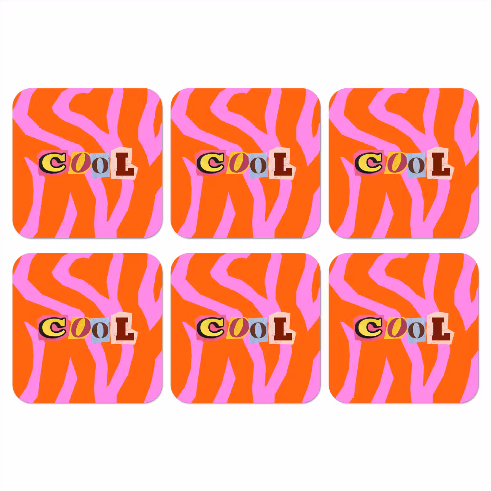 Onderzetter - Zebraprint - Grafisch - COOL - Oranje — 1
