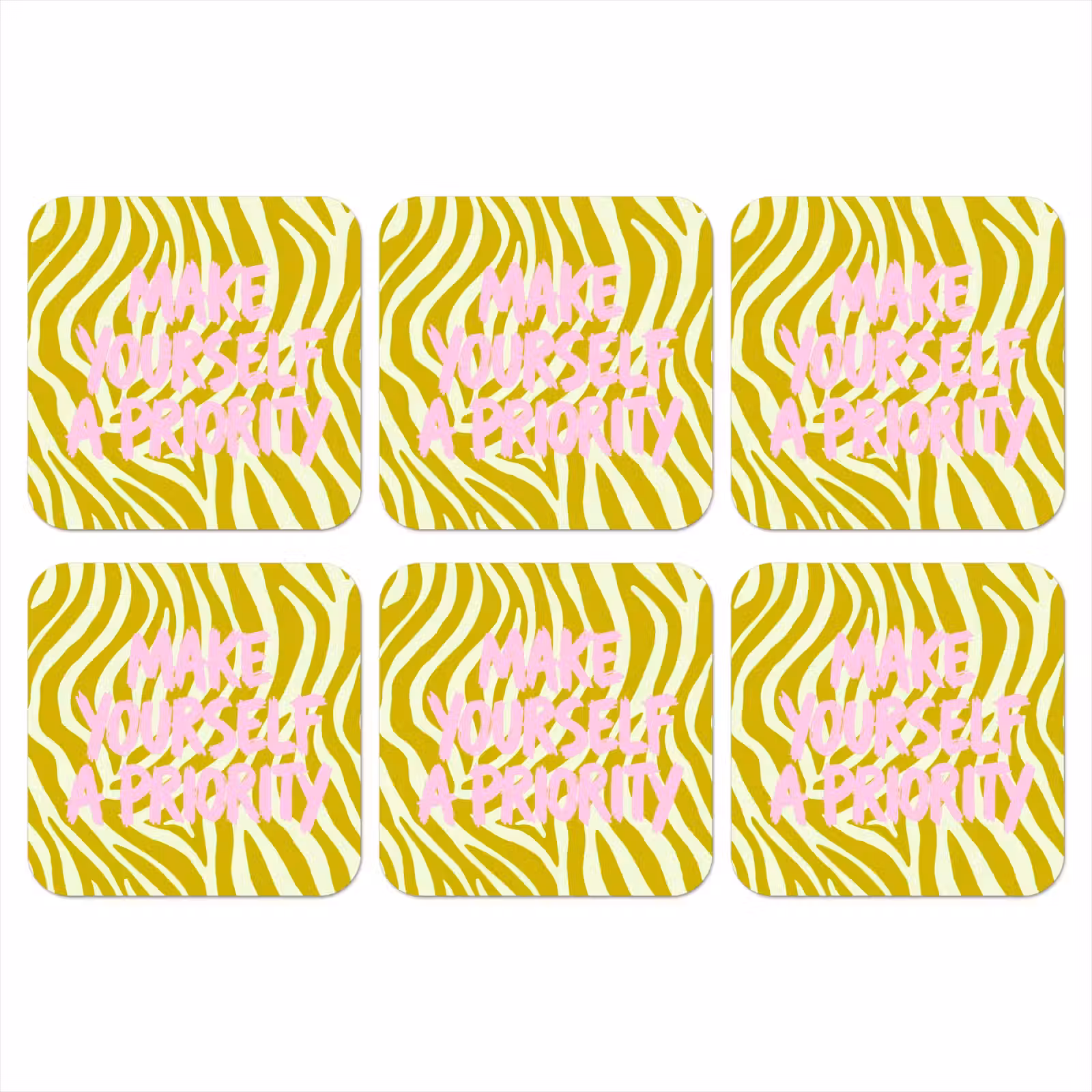 Onderzetter - Zebraprint - Priority - Roze — 1