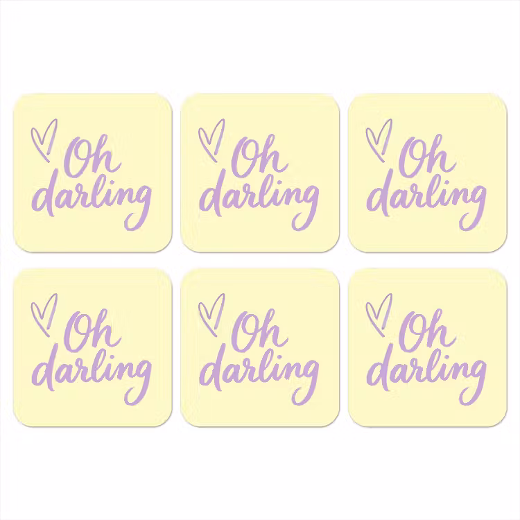 Onderzetter - Oh darling - Geel - Hart — 1