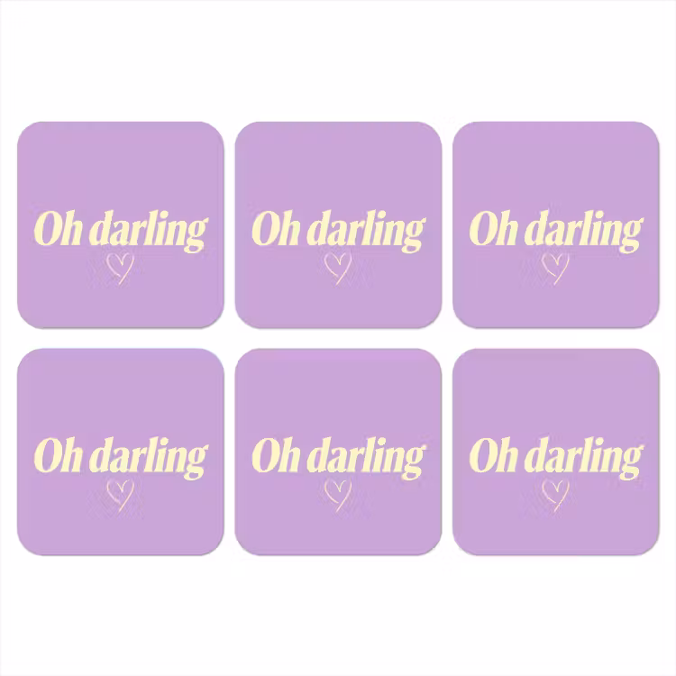 Onderzetter - Oh darling - Hart - Paars — 1