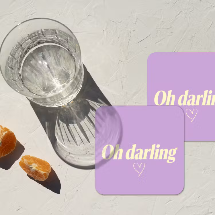Onderzetter - Oh darling - Hart - Paars — 3