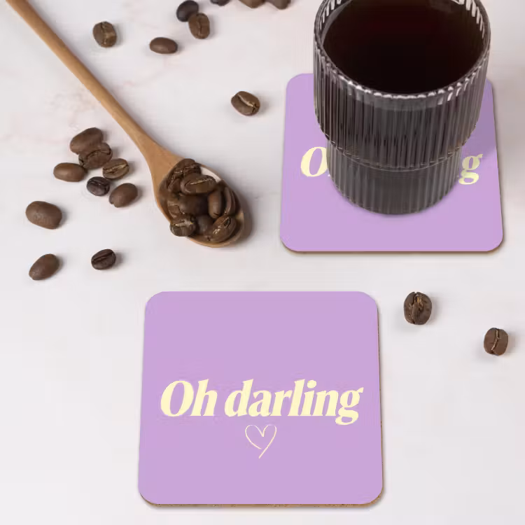 Onderzetter - Oh darling - Hart - Paars — 4