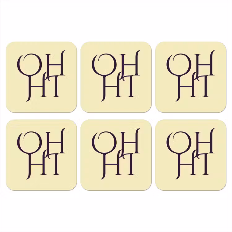 Onderzetter - Oh hi - Geel - Monogram — 1
