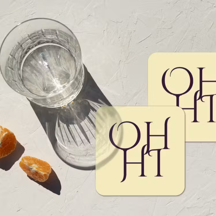 Onderzetter - Oh hi - Geel - Monogram — 3