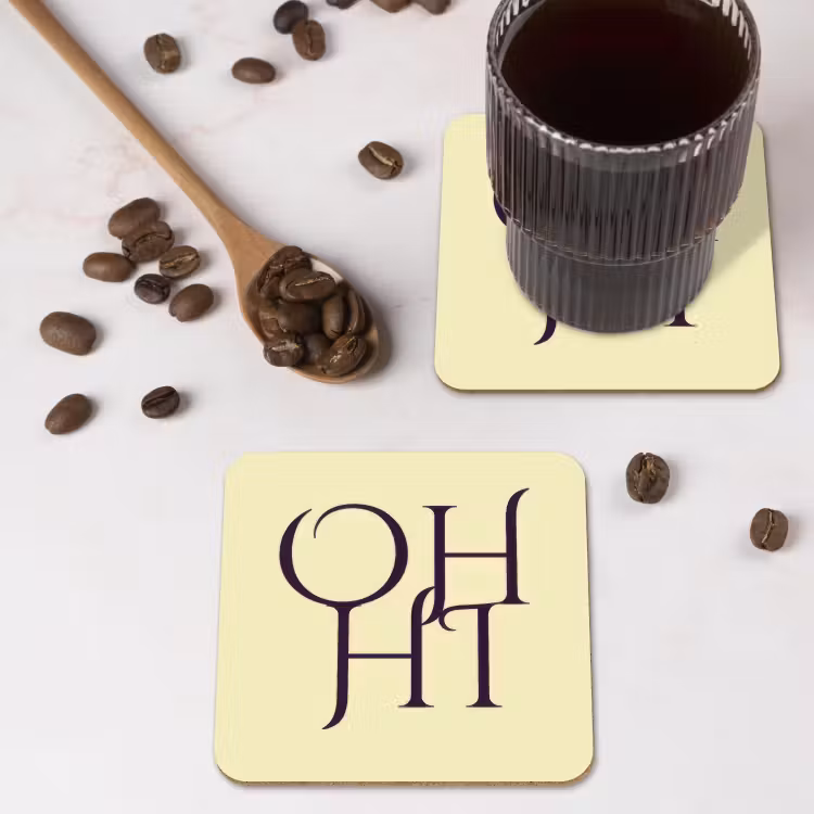 Onderzetter - Oh hi - Geel - Monogram — 4