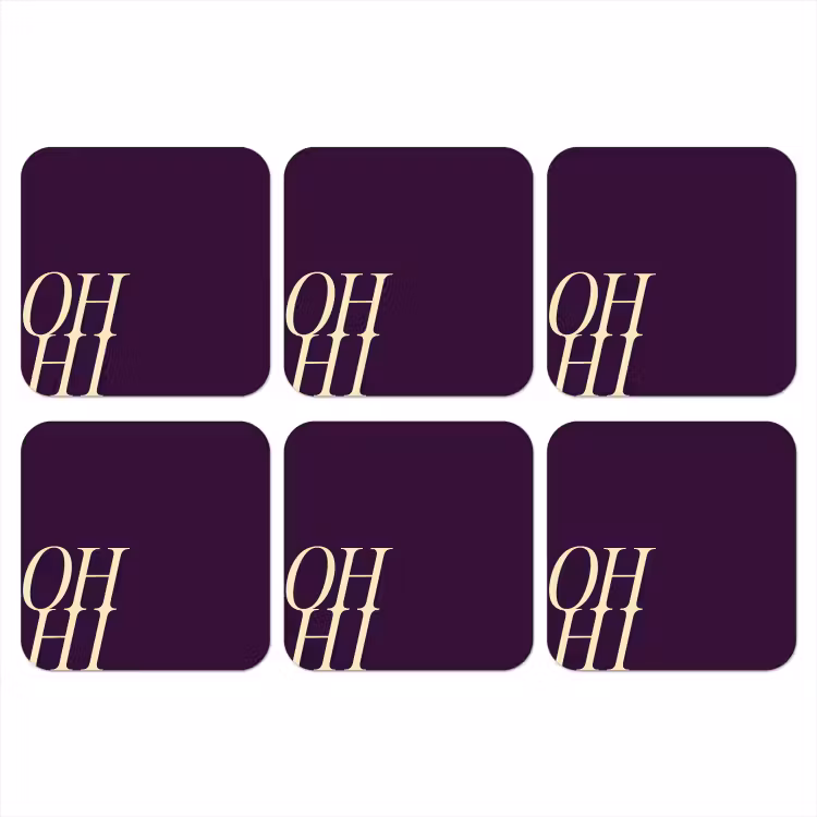 Onderzetter - Oh hi - Paars - Cursief — 1