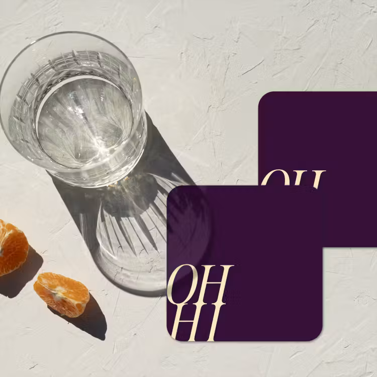 Onderzetter - Oh hi - Paars - Cursief — 3