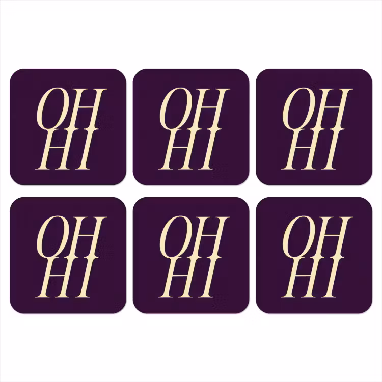 Onderzetter - Oh hi - Paars - Minimalistisch — 1