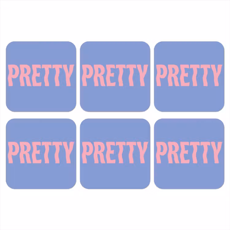 Onderzetter - Pretty - Roze - Blauw - Golvend — 1