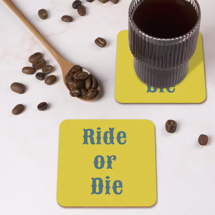 Onderzetter - Ride or die - Geel - Blauw — 4
