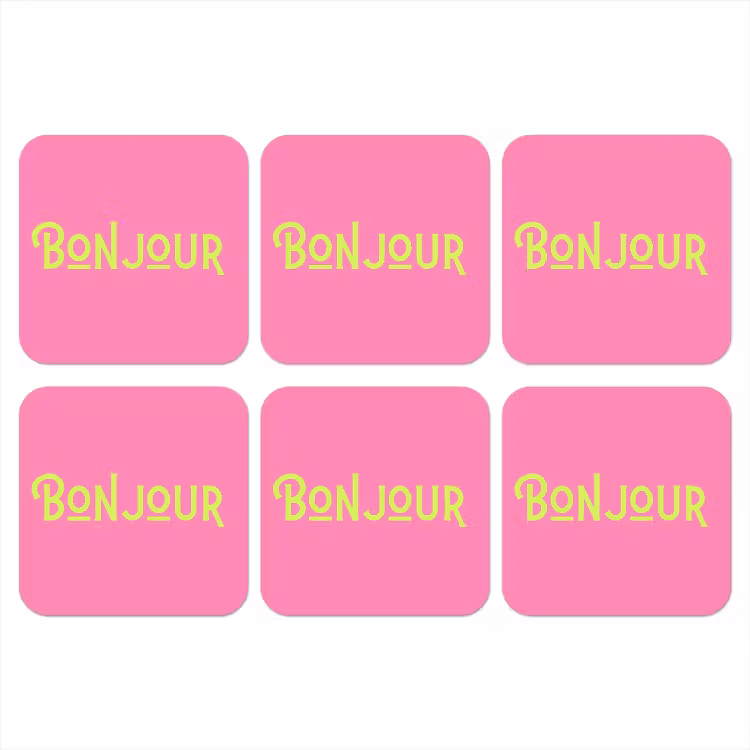 Onderzetter - Roze - Groene Bonjour - art-deco — 1