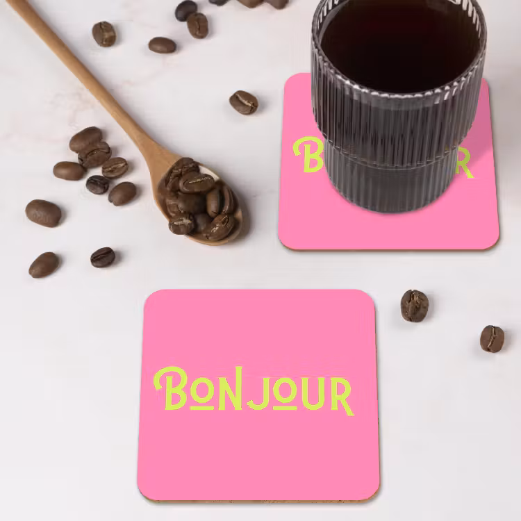 Onderzetter - Roze - Groene Bonjour - art-deco — 4