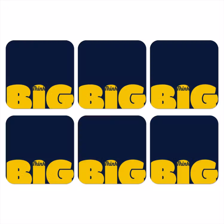 Onderzetter - Think big - Blauw - Geel — 1