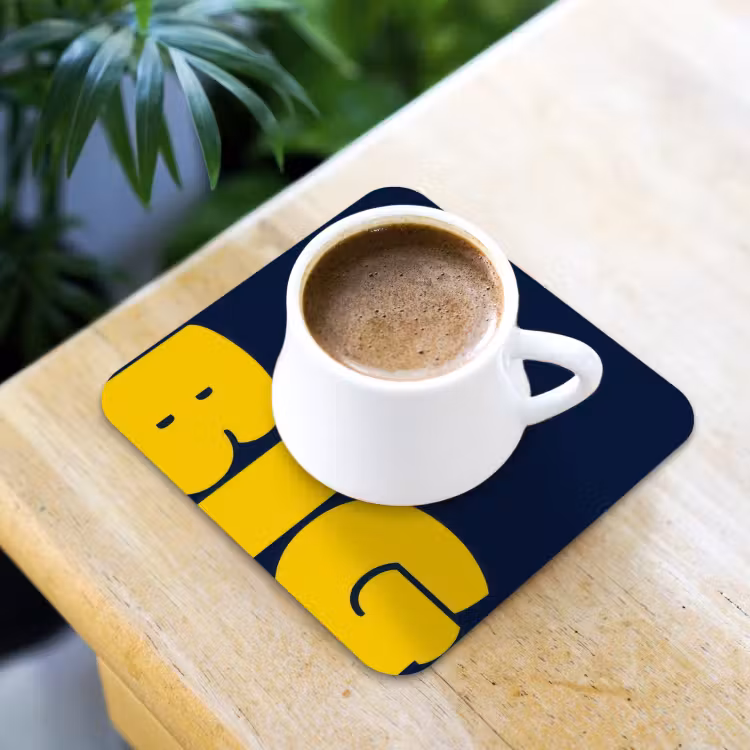 Onderzetter - Think big - Blauw - Geel — 2