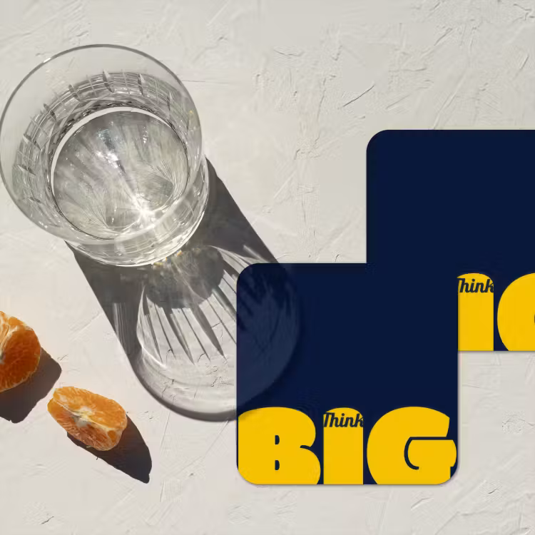 Onderzetter - Think big - Blauw - Geel — 3