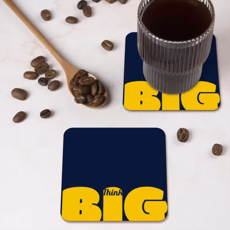 Onderzetter - Think big - Blauw - Geel — 4