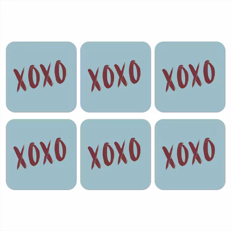 Onderzetter - XOXO - Blauw - Rood — 1