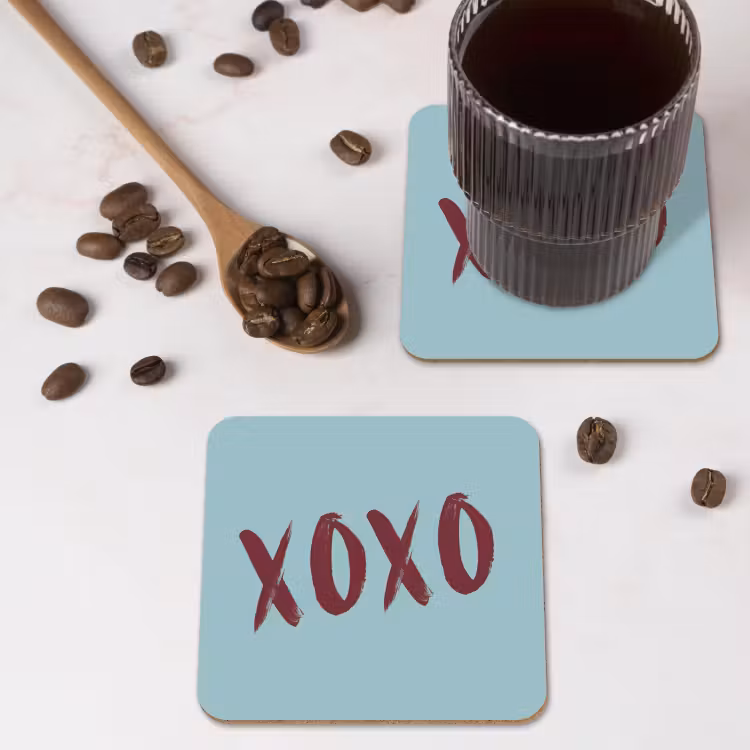 Onderzetter - XOXO - Blauw - Rood — 4