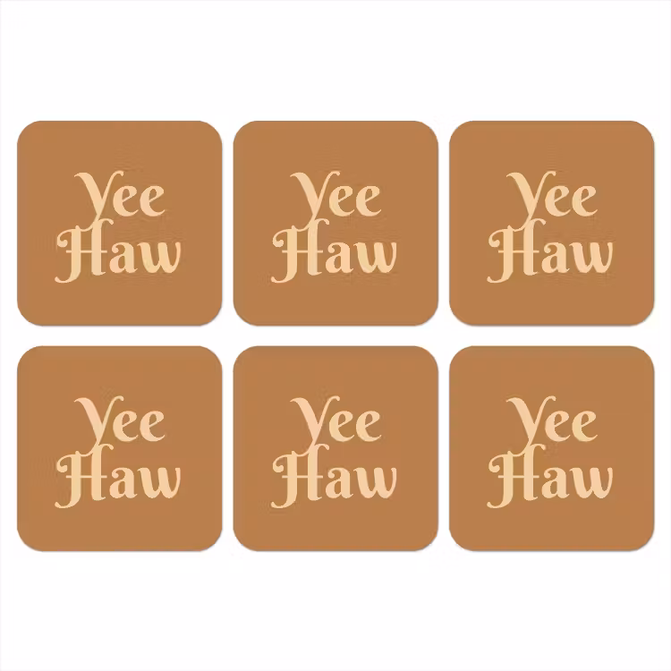 Onderzetter - Yee haw - Bruin - Minimalistisch — 1