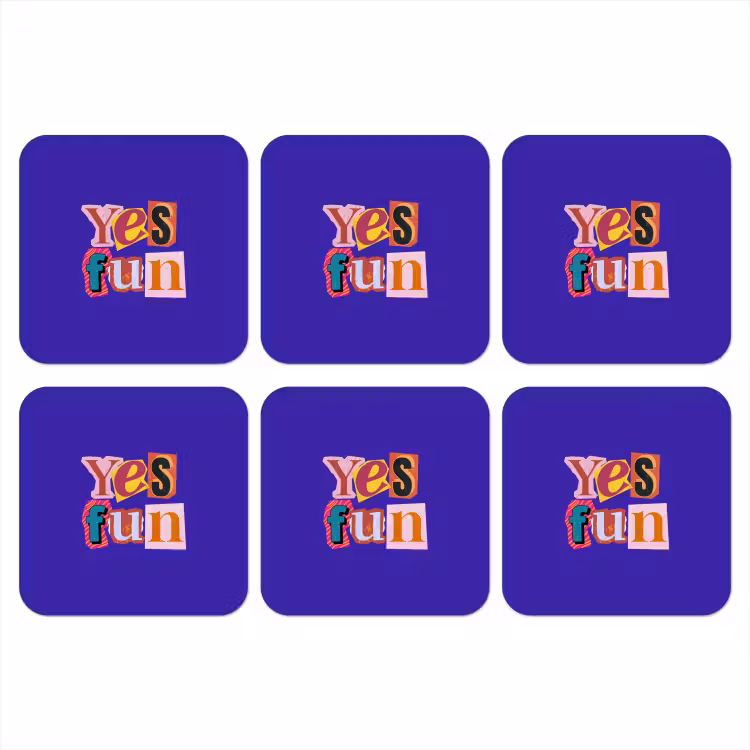 Onderzetter - Yes fun - Kleurrijk - Collage-stijl — 1