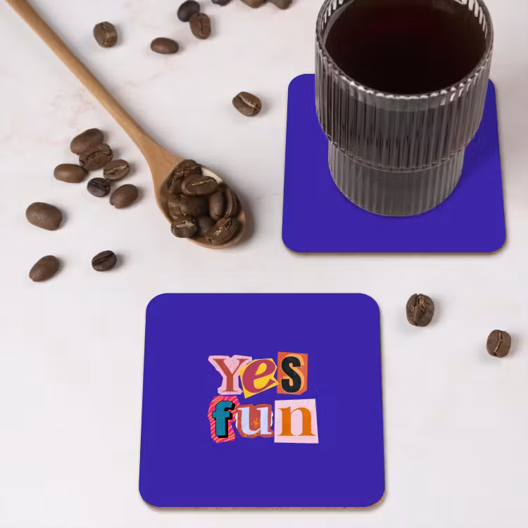 Onderzetter - Yes fun - Kleurrijk - Collage-stijl — 4
