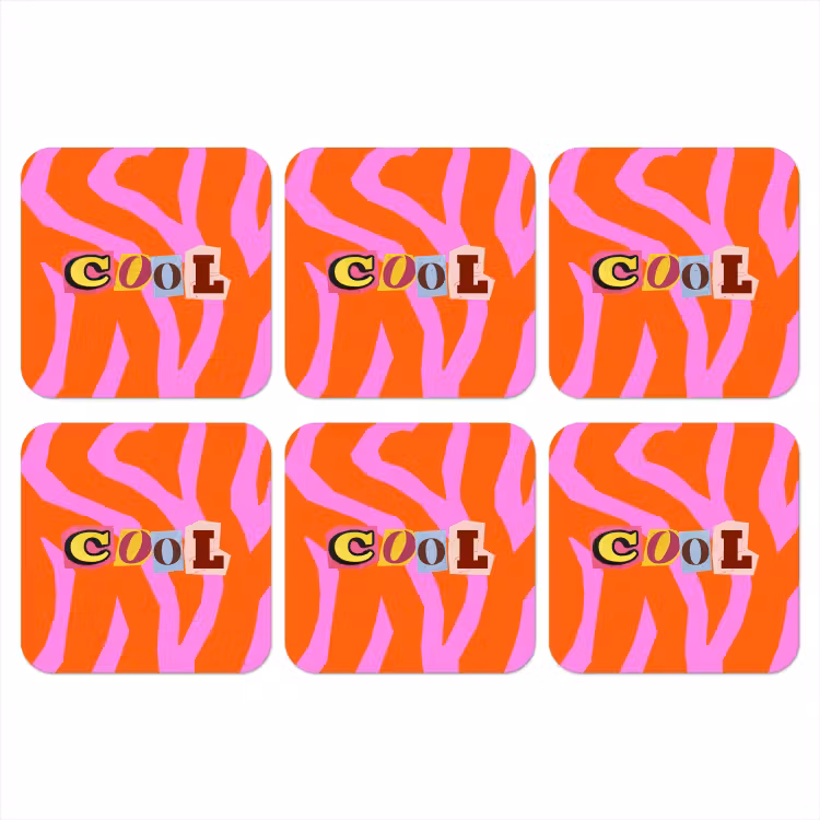 Onderzetter - Zebraprint - Grafisch - COOL - Oranje — 1