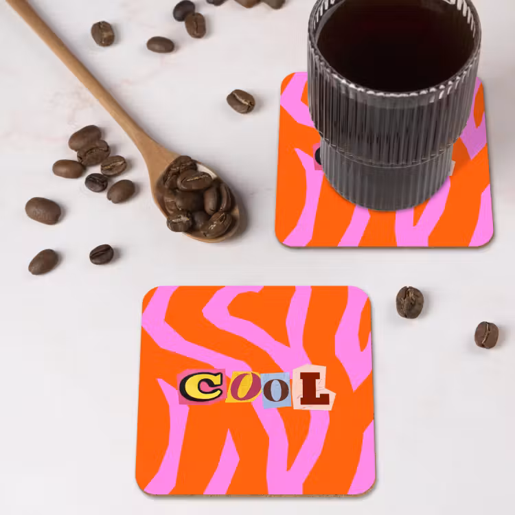 Onderzetter - Zebraprint - Grafisch - COOL - Oranje — 4