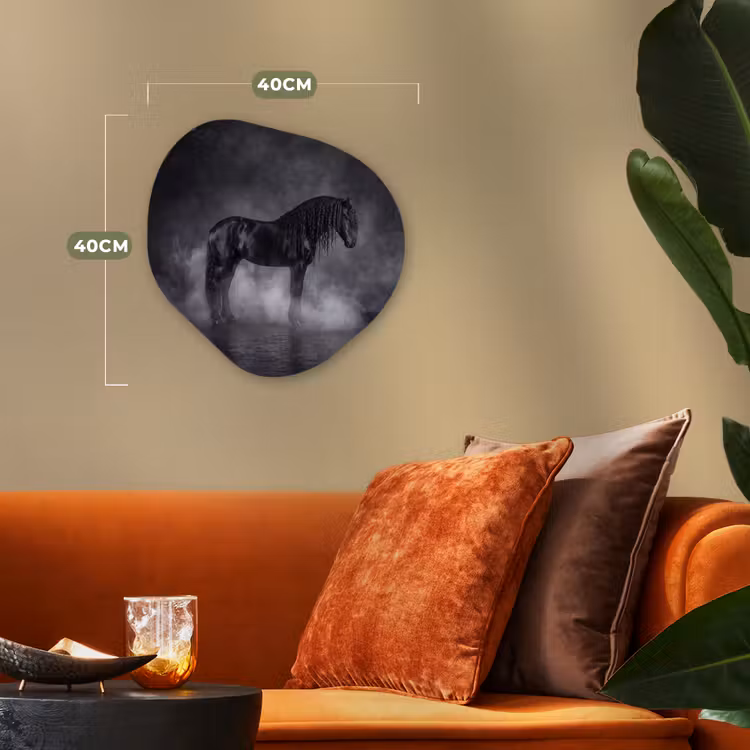 Organisch schilderij - Forex - Paard - Magisch - Zwart — 4