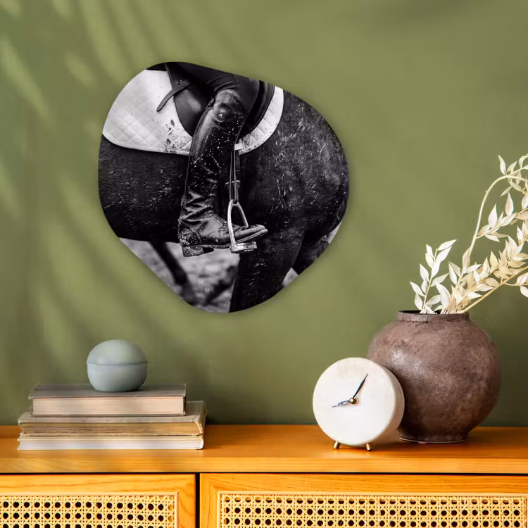 Organisch schilderij - Forex - Paard - Sport - Zwart - Wit — 2