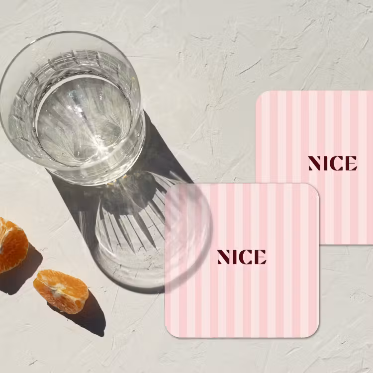 Onderzetter​ - Nice - Strepen - Roze — 3