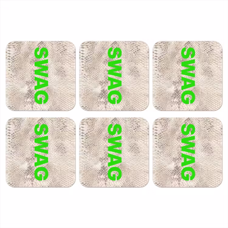 Onderzetter​ - Slangenprint - SWAG - Neon - Groen — 1