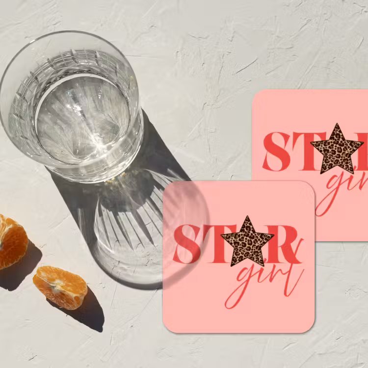 Onderzetter - Star girl - Roze - Panter - Ster — 3