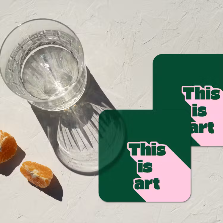 Onderzetter​ - This is art - Schaduw - Roze — 3