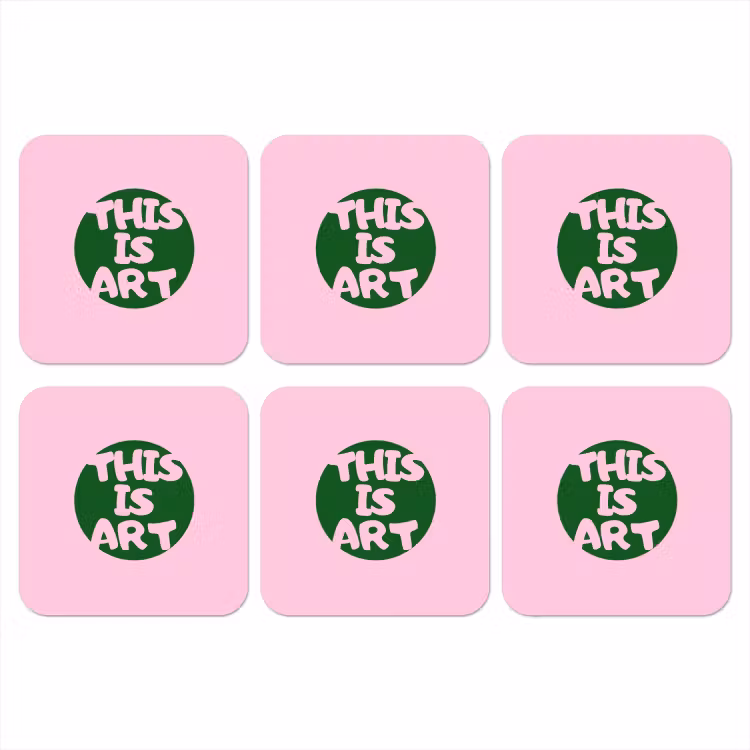 Onderzetter - This is art - Tekst - Cirkel - Groen — 1