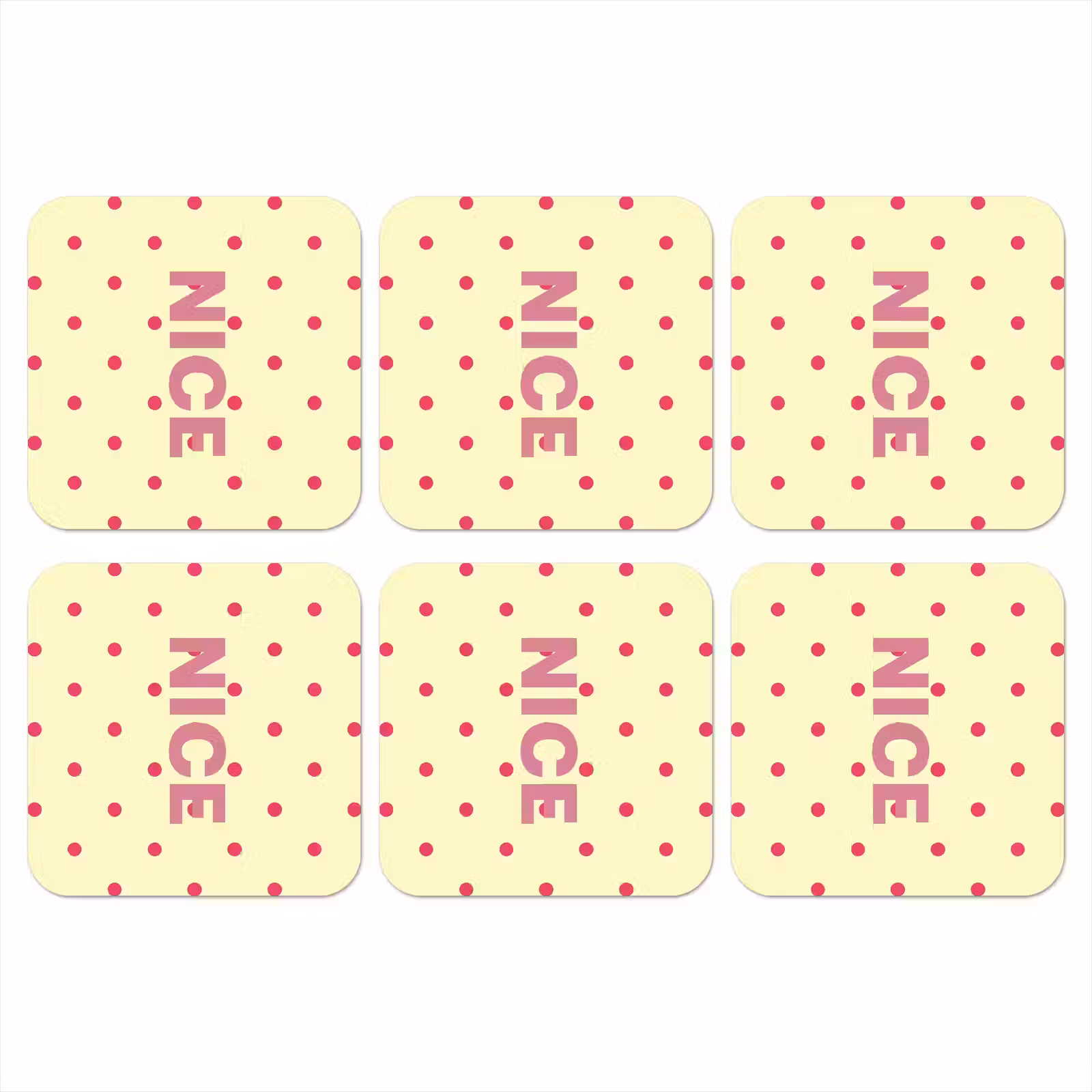 Onderzetter - Nice - Stippen - Roze - Geel — 1