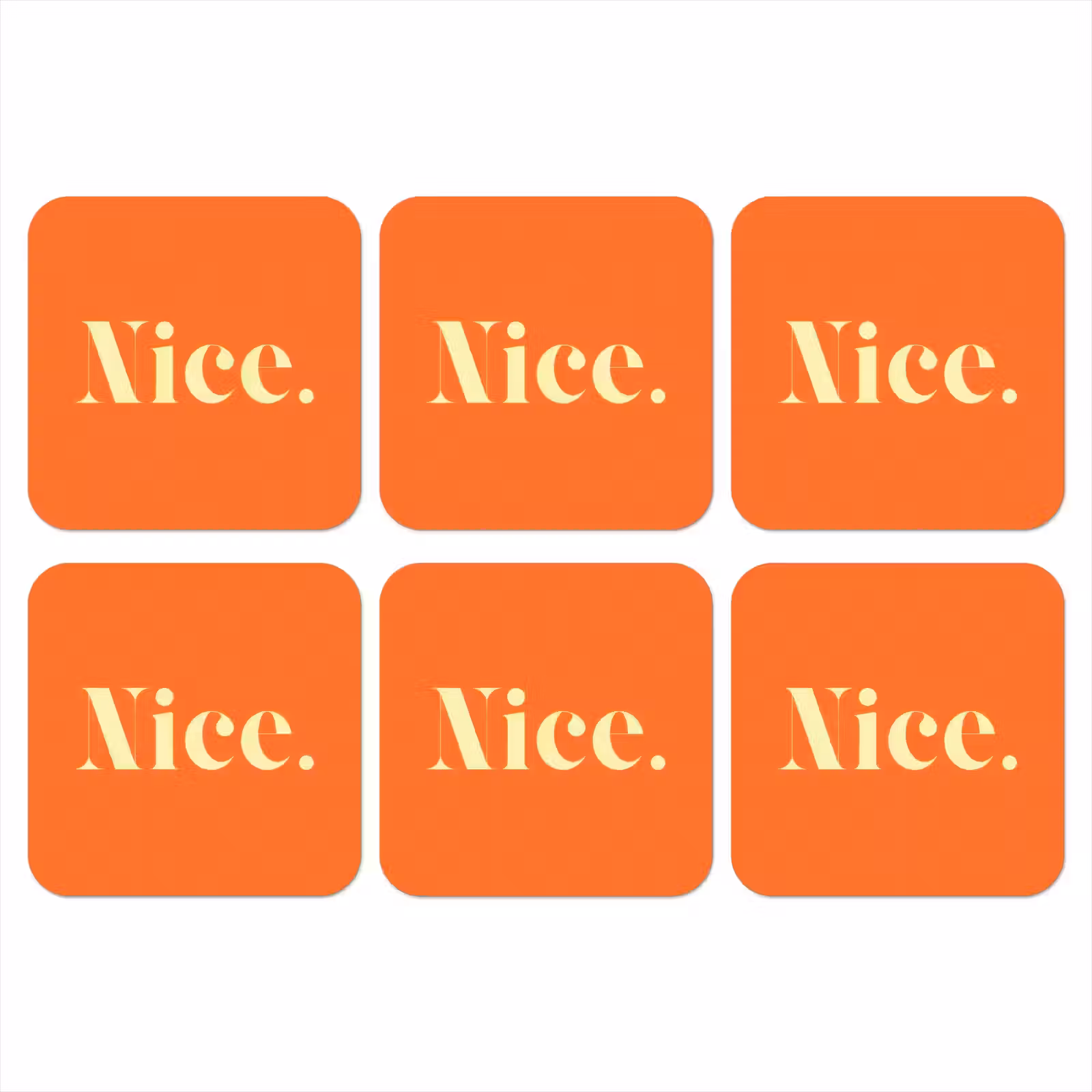 Onderzetter - Oranje - Gebroken wit - Nice — 1
