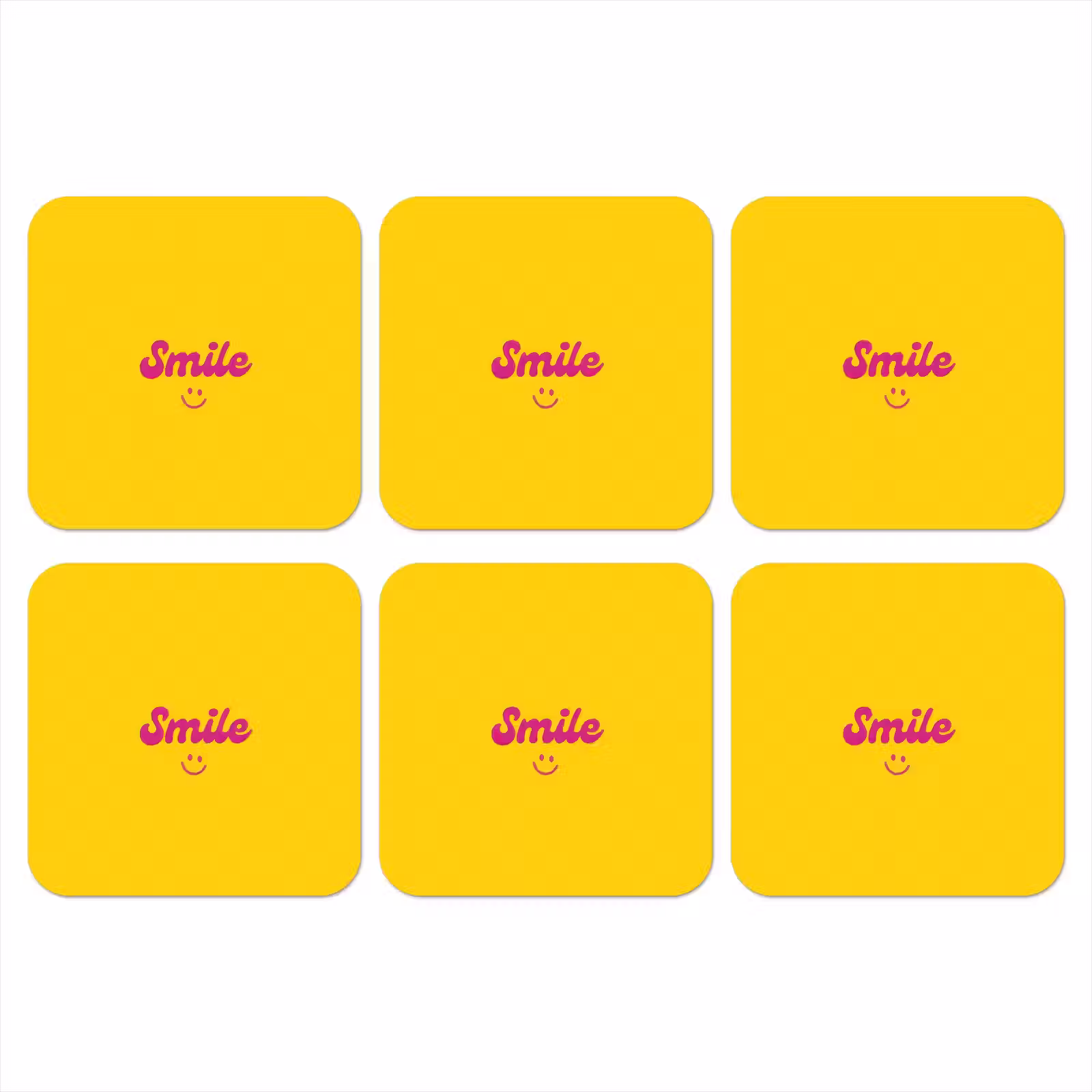 Onderzetter - Smile - Geel - Roze — 1