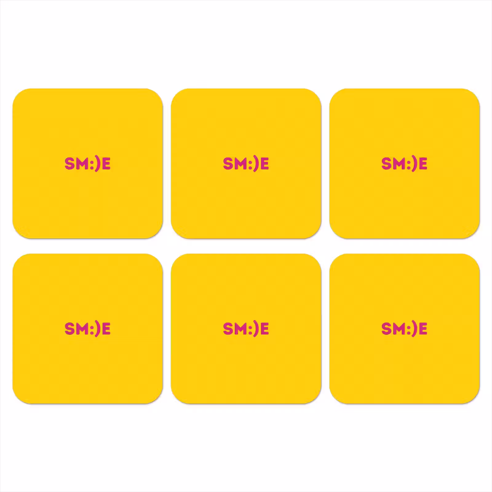Onderzetter - Smile - Roze - Geel — 1