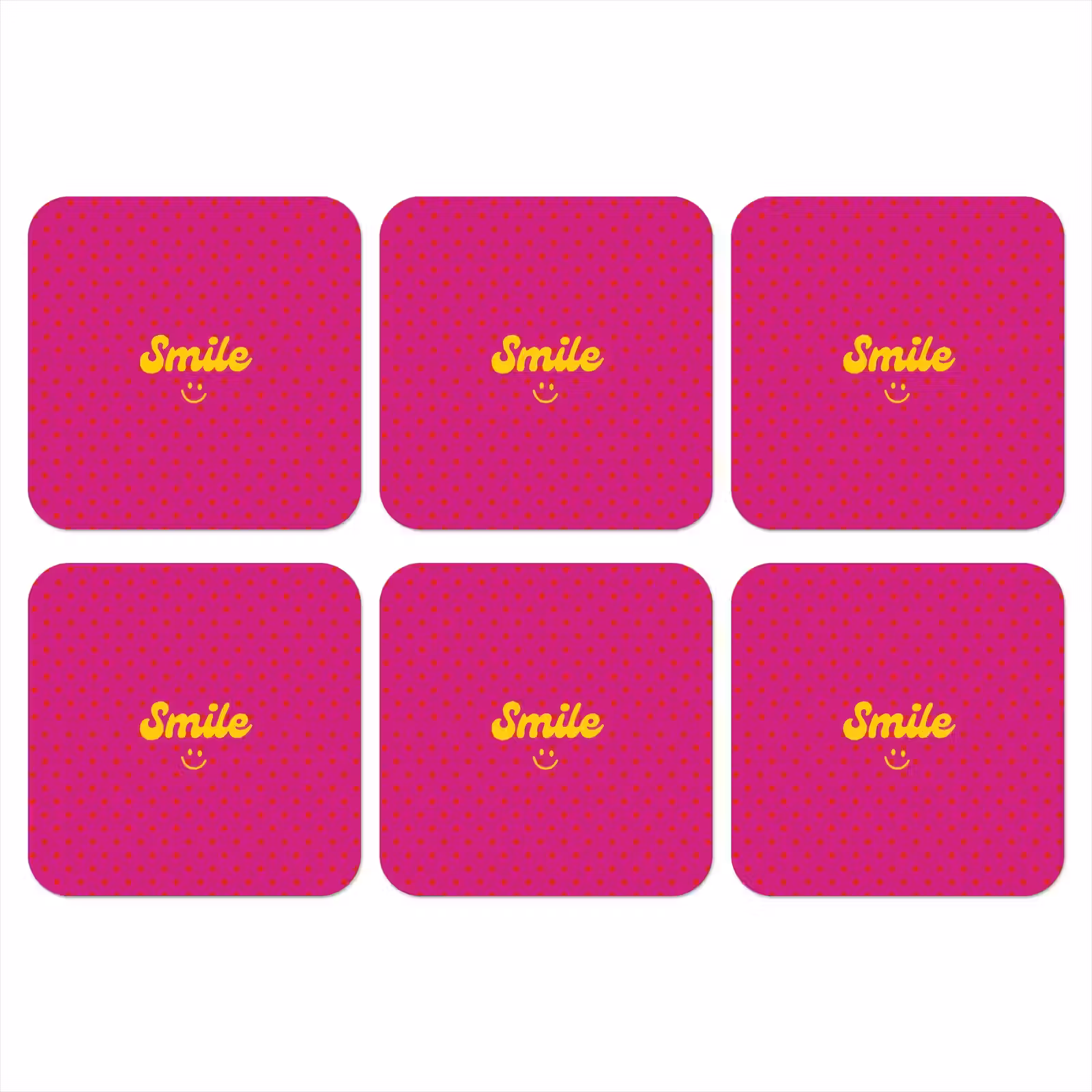 Onderzetter - Smile - Stippen - Roze — 1