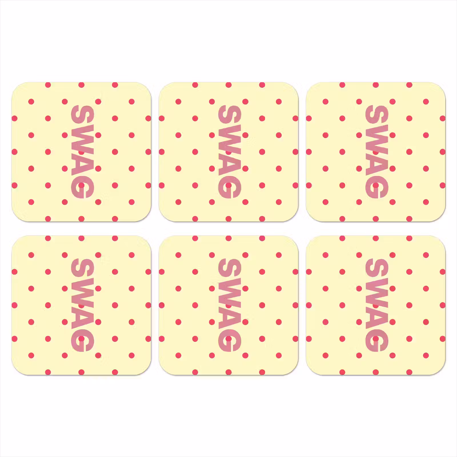 Onderzetter - Swag - Roze - Stippen - Geel — 1