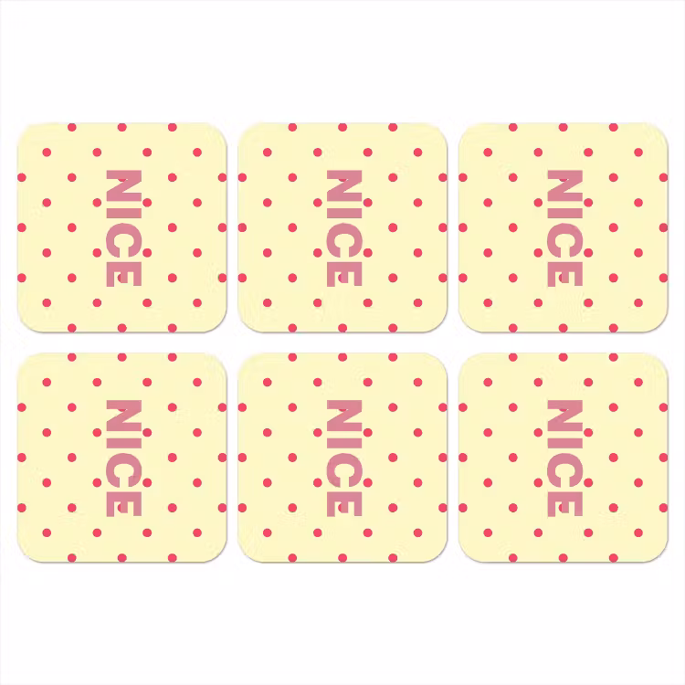 Onderzetter - Nice - Stippen - Roze - Geel — 1