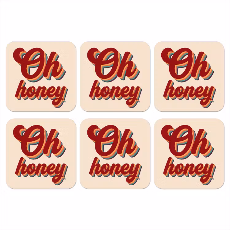 Onderzetter - Oh honey - Rood - Schaduw — 1