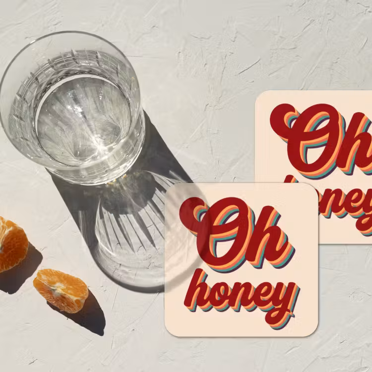 Onderzetter - Oh honey - Rood - Schaduw — 3