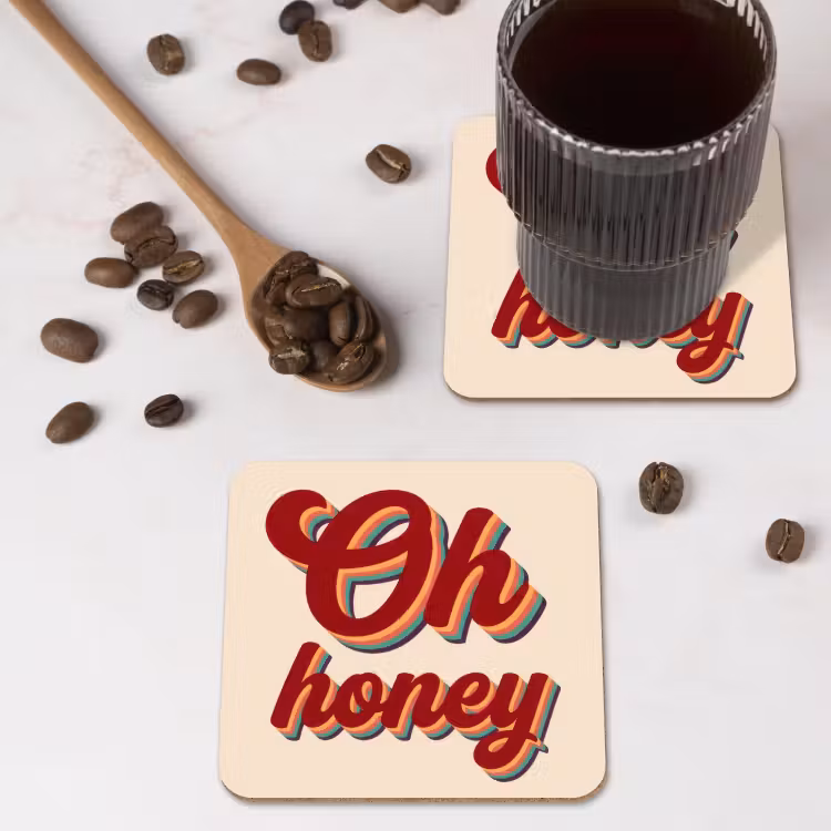Onderzetter - Oh honey - Rood - Schaduw — 4