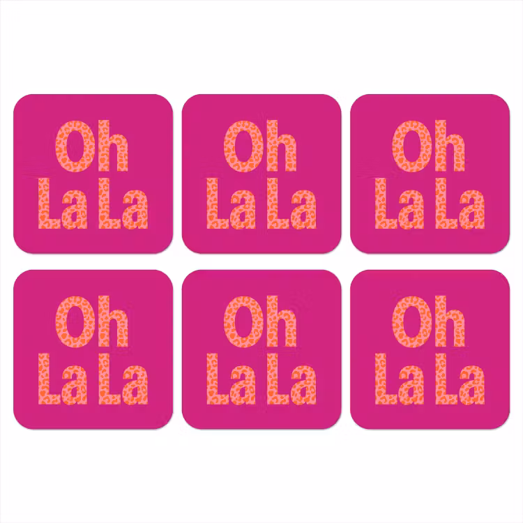 Onderzetter - Oh la la - Luipaardprint - Roze — 1
