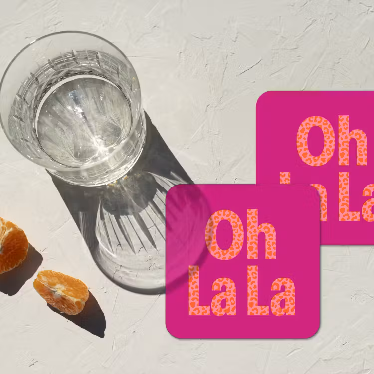 Onderzetter - Oh la la - Luipaardprint - Roze — 3