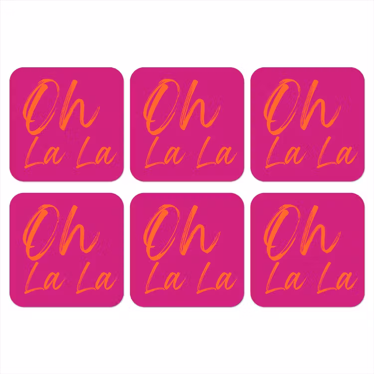Onderzetter - Oh la la - Oranje - Roze — 1