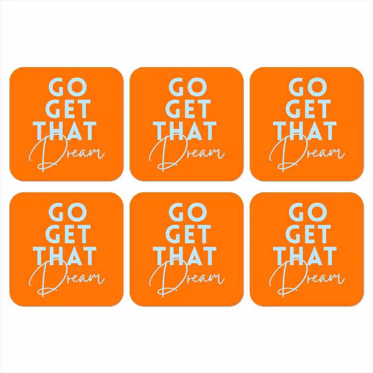 Onderzetter​ - Oranje - Blauw - Go get that dream — 1