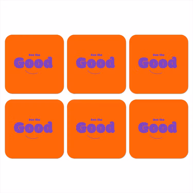 Onderzetter - See the good - Paars - Oranje - Smiley — 1