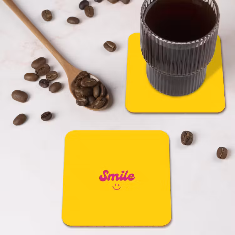 Onderzetter - Smile - Geel - Roze — 4